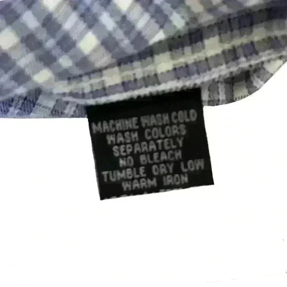 Men’s English Laundry Blue + Cream Plaid Long Sleeve Button Down - Size Medium - Picture 8 of 10